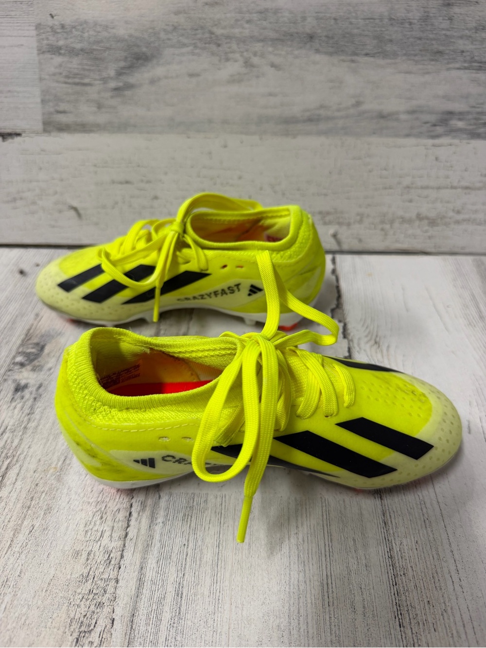 Adidas X Crazyfast Youth FG Soccer Cleats Size 11K Neon Yellow Black Firm Ground